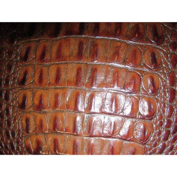 BRAHMIN Pecan Melbourne Croc Embossed Leather Tote & Wallet and Checkbook holder - Picture 12 of 15